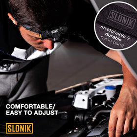 SLONIK headlamp light is detachable for easy pocket storage.