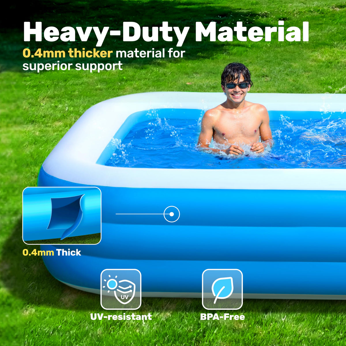 SLOOSH pool features two cup holders for drinks within reach during pool time.