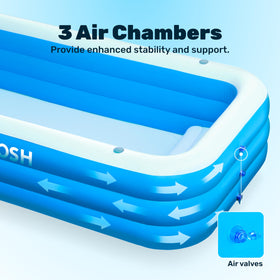 SLOOSH easy setup and quick deflation for portable storage.