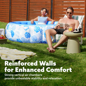 Sloosh inflatable pool showing spacious adult area for social time