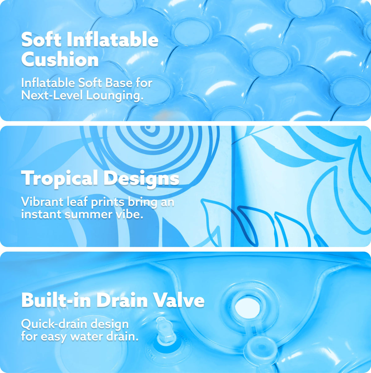 Sloosh inflatable pool close-up of thickened PVC walls