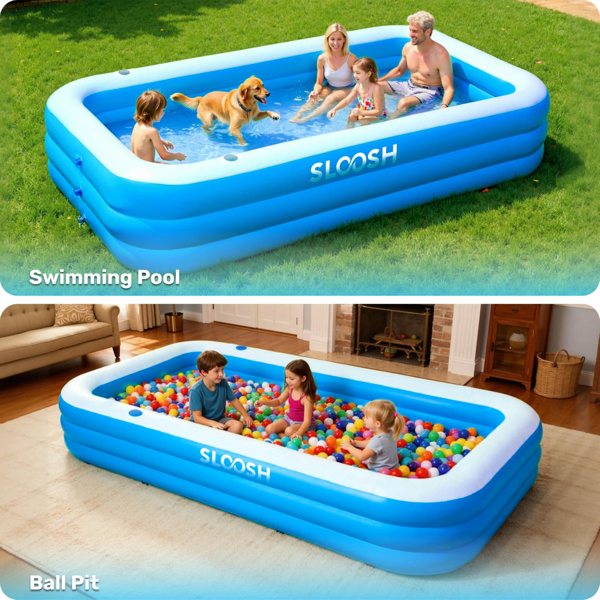 SLOOSH three air chambers provide stability and secure support during use.