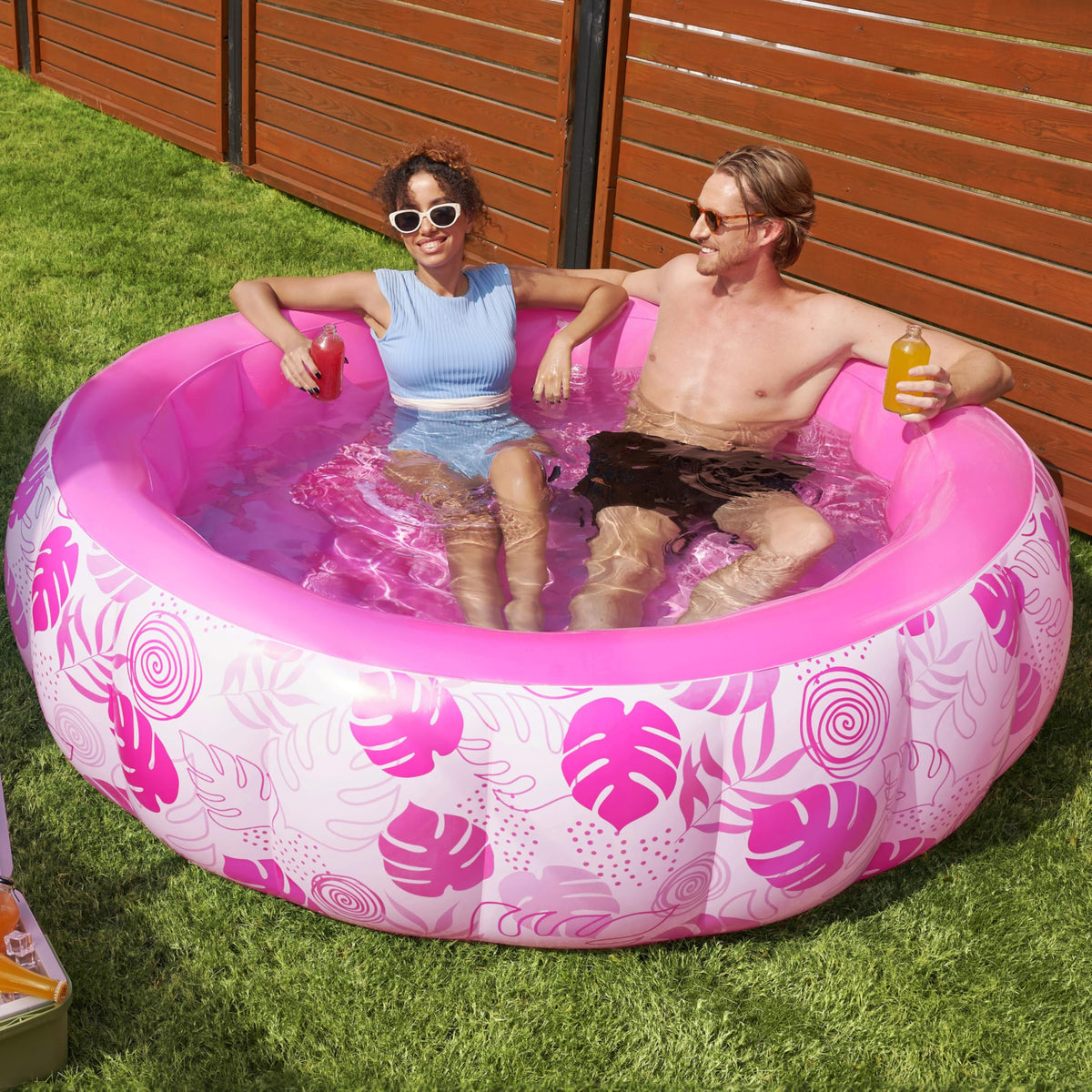 Sloosh pool 5.5ft pink backrest for comfortable lounging by the water