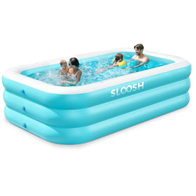 SLOOSH pool adults cyan exterior for family-friendly backyard fun.