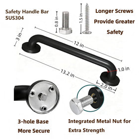 SLYLINRY anti-slip textured grab bar enhances grip in shower or bathroom environments