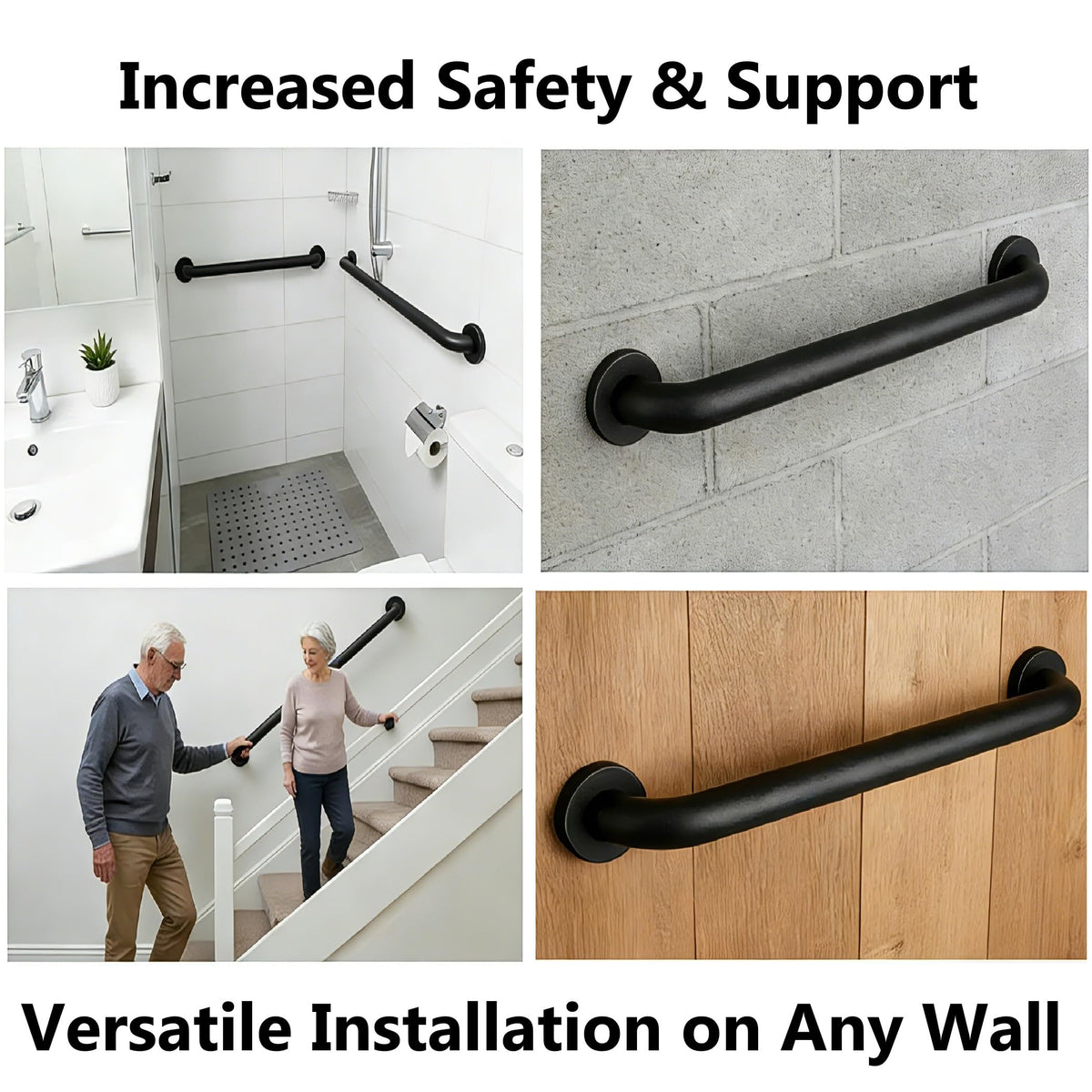 SLYLINRY 12-inch compact rail fits tight spaces like small bathrooms or narrow stairs