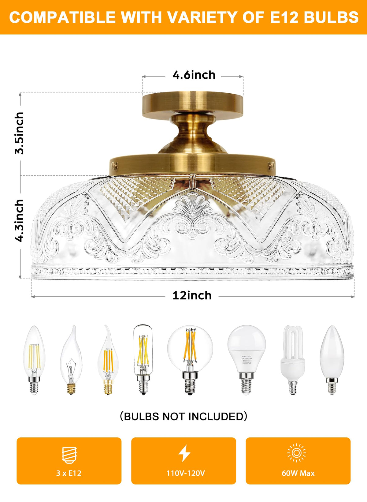 Slypadan E12 compatibility guide for bulbs up to 60W.