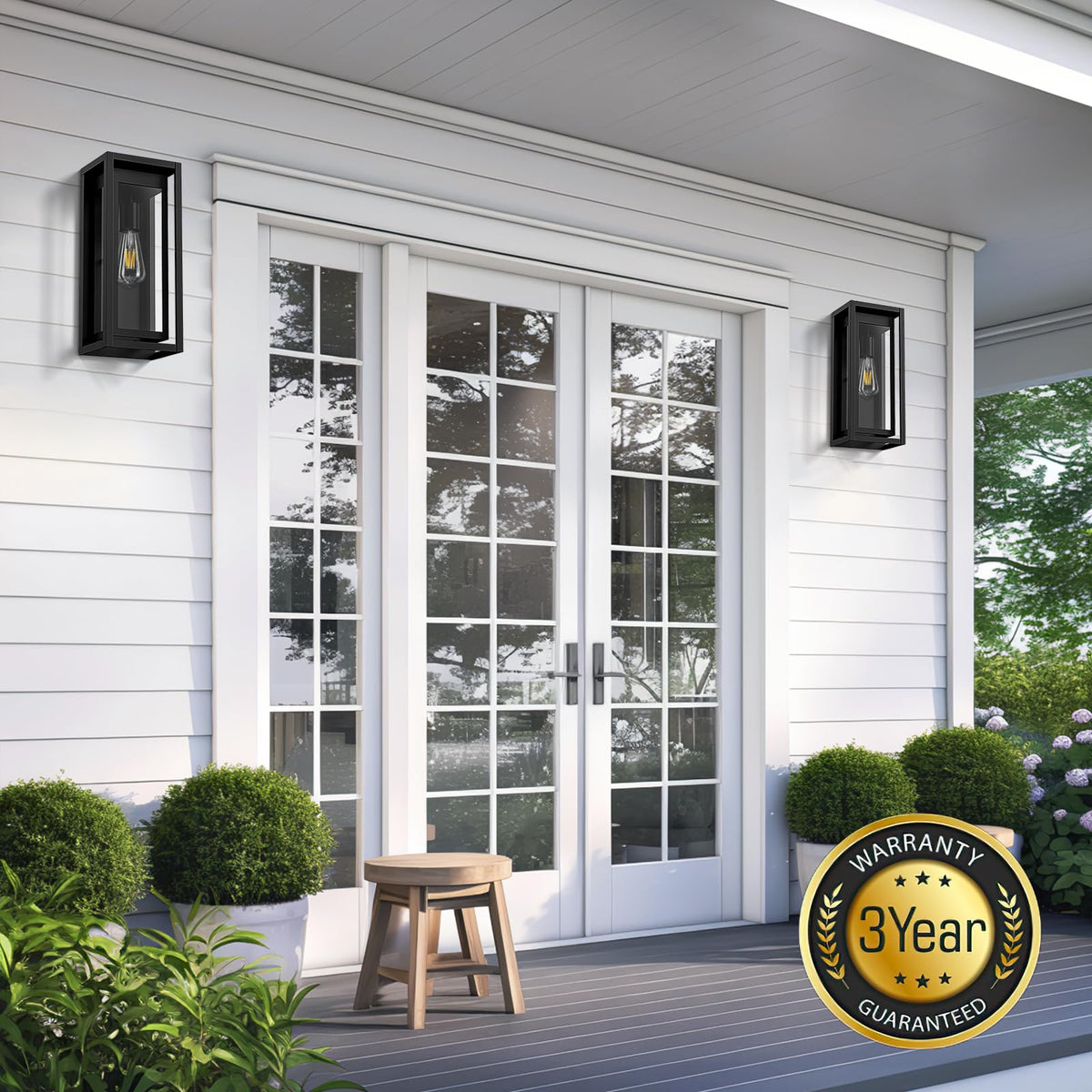 Slypadan 15in outdoor wall light side view showing slim, space-saving profile