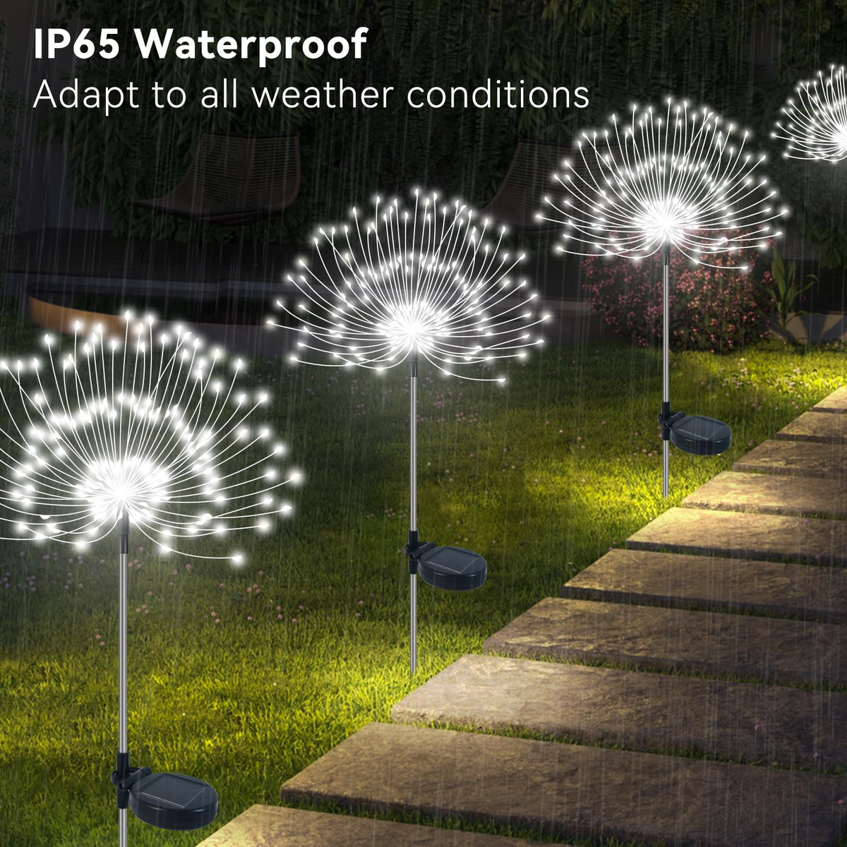 Slyuexu DIY Copper Wire Garden Lights shape flowers and fireworks.