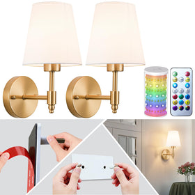 Slywise Peel and Stick Wall Sconces packaging shows easy, renter-friendly installation.