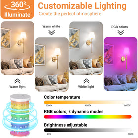 Slywise remote control enables dimming and mood settings for versatile lighting.