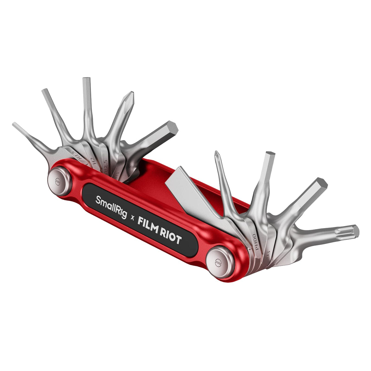 SmallRig FILM RIOT 10-in-1 folding tool with red handle enhances on-set versatility.