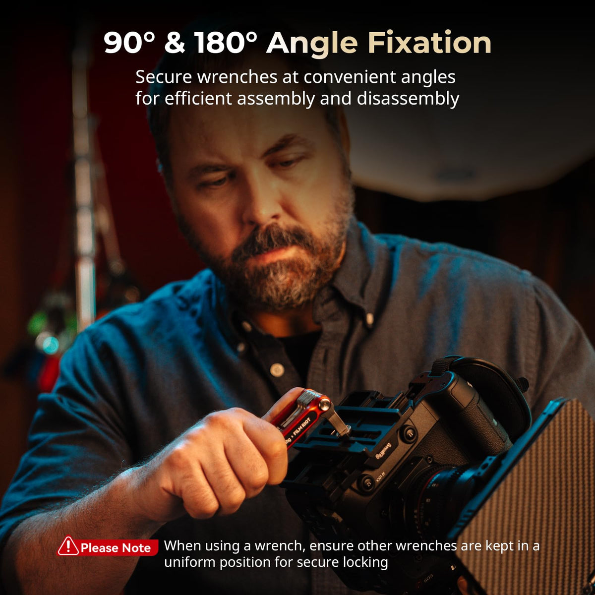 SmallRig FILM RIOT 2mm Allen wrench folds for fast adjustments.