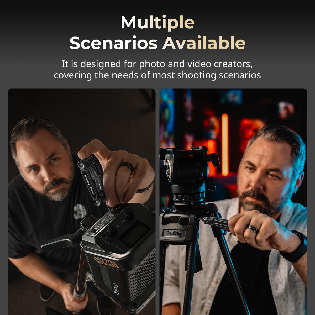 SmallRig x FILM RIOT screwdrivers and hex wrenches for versatile setups.