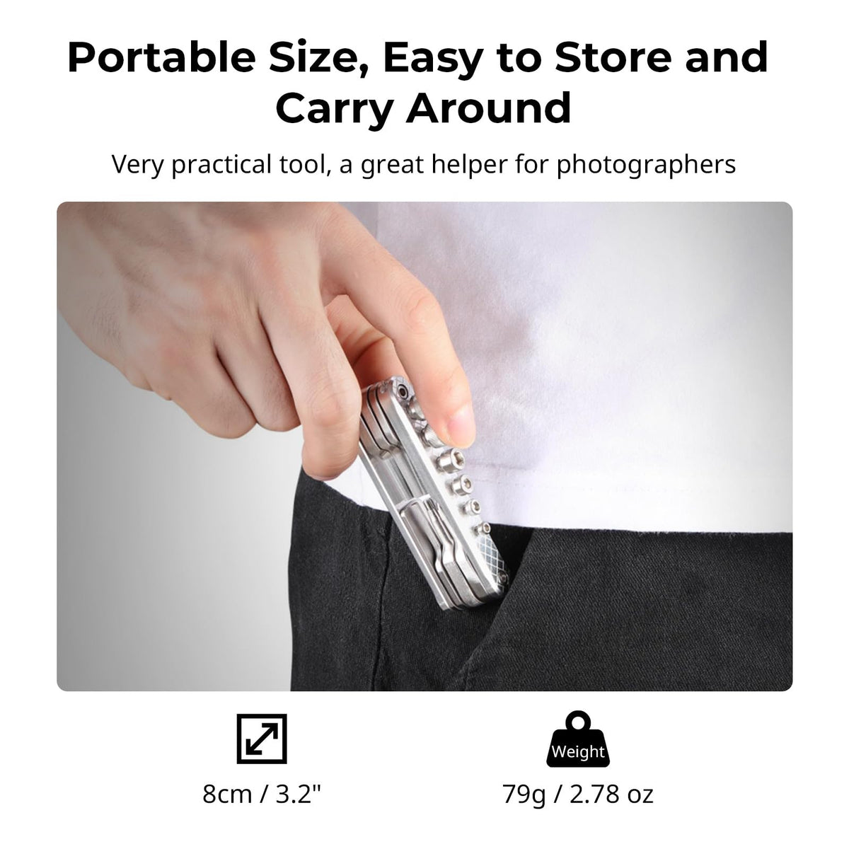 SmallRig silver tool kit on desk, neatly organized and accessible