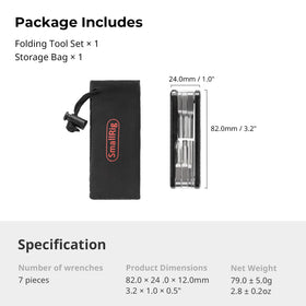 SmallRig folding tool set featuring Torx T25 driver for secure fastenings.