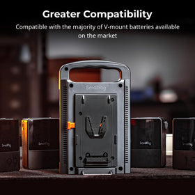 SmallRig V-Mount Charger dual battery bays in use on set