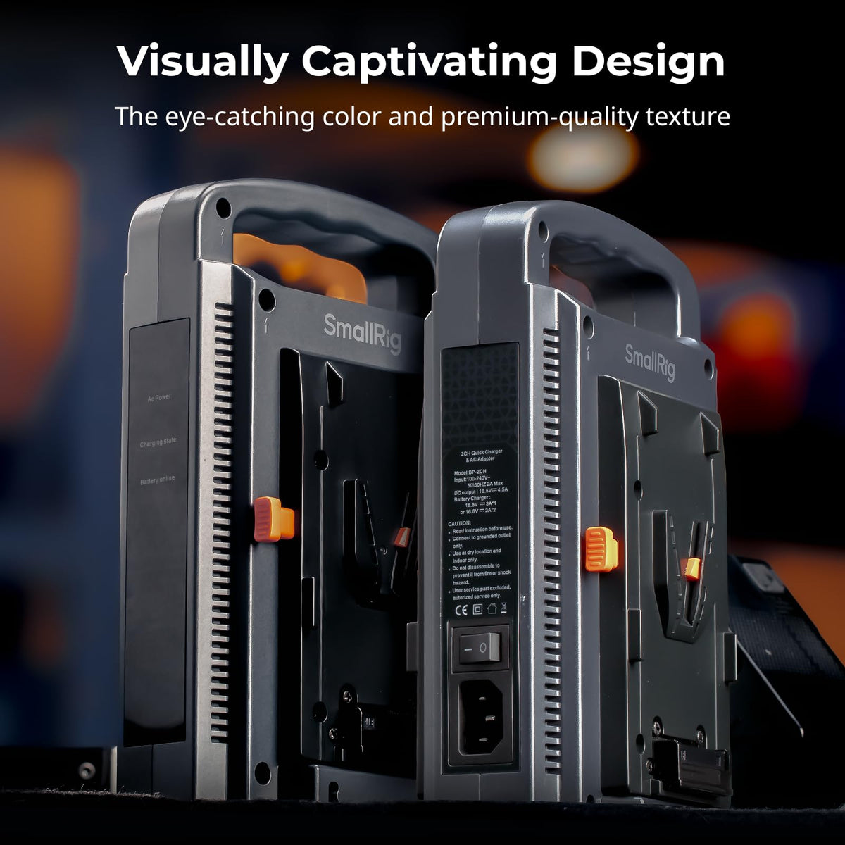 SmallRig V-Mount Charger foldable stand for stable on-location use