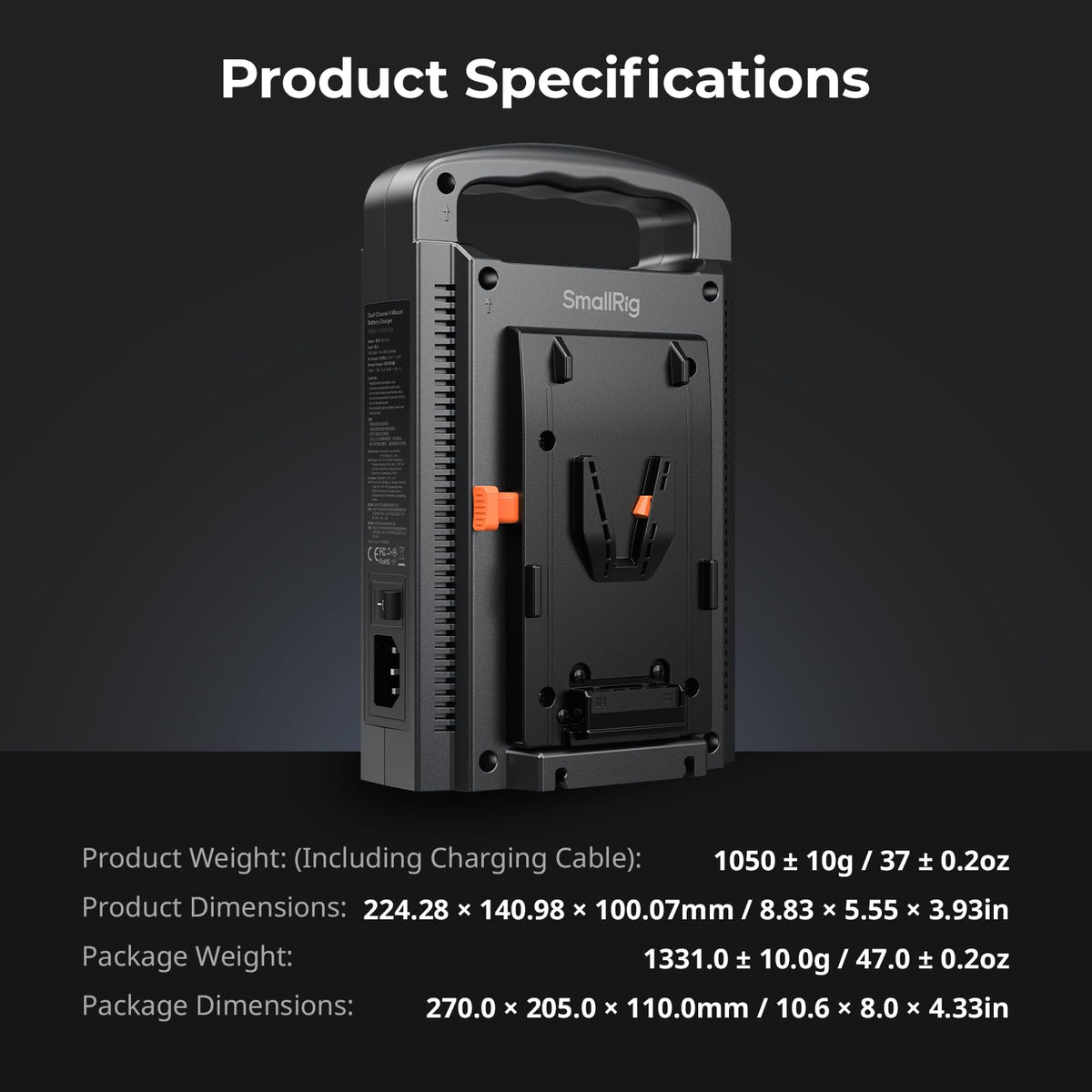 SmallRig V-Mount Charger ideal for on-location and studio workflows