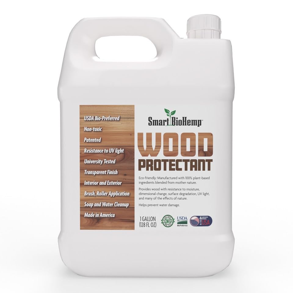 Smart BioHemp protectant bottle pour showing easy application and water protection