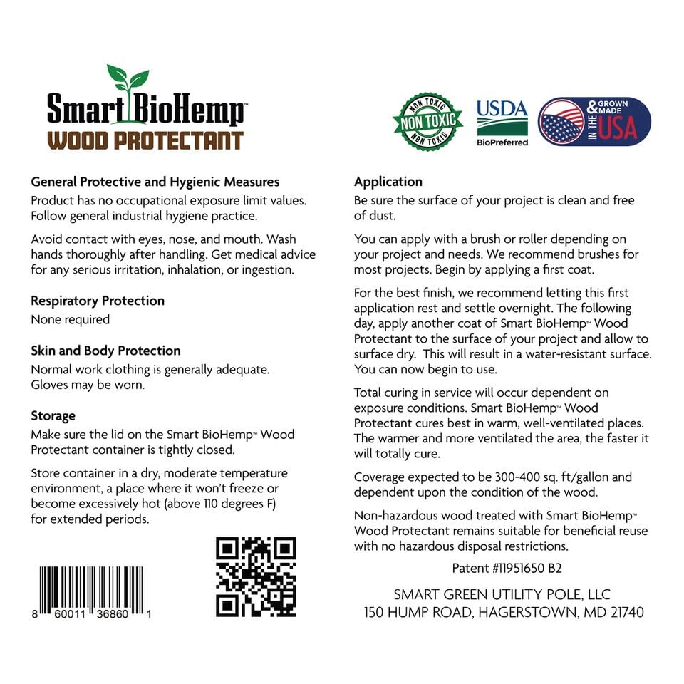 Smart BioHemp protectant applied to wood for durable UV-resistant finish