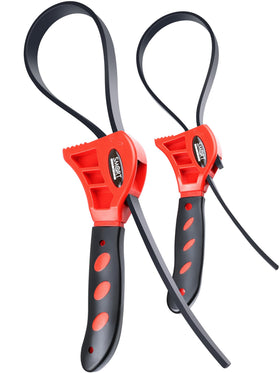 SMART JERRY large rubber strap wrench secures oil filters with ease.