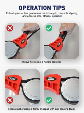 SMART JERRY plumbing pipe strap wrench for tight plumbing joints.