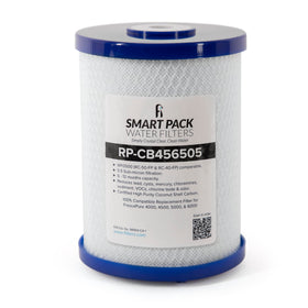 Smart Pack Water Filters coconut shell activated carbon block removes odors to improve taste.