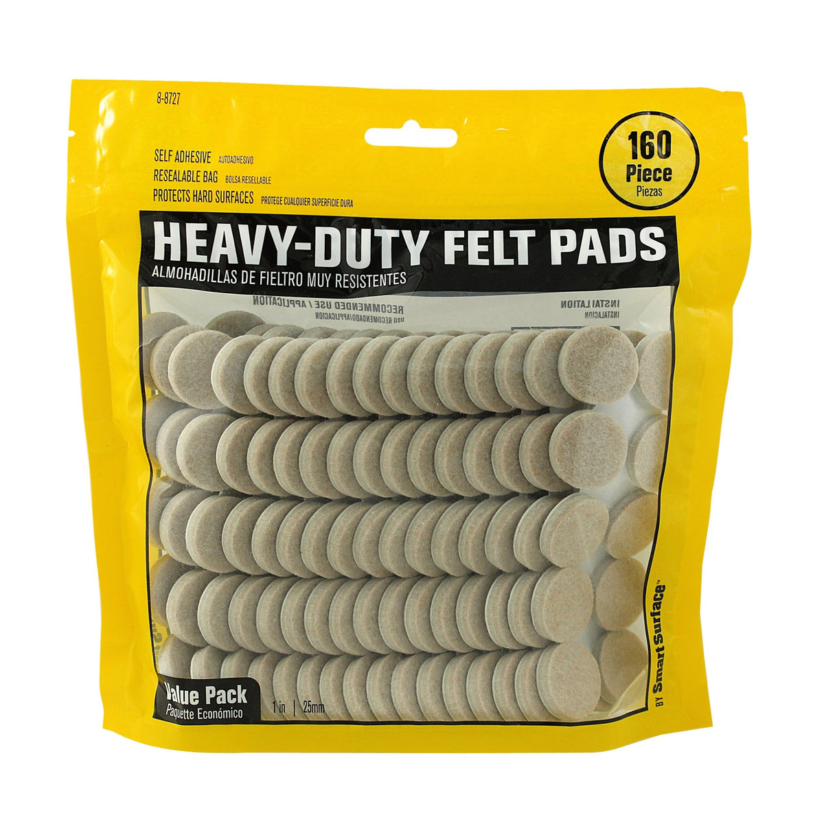 Smart Surface 8727 1-inch round oatmeal felt pad protecting furniture surfaces