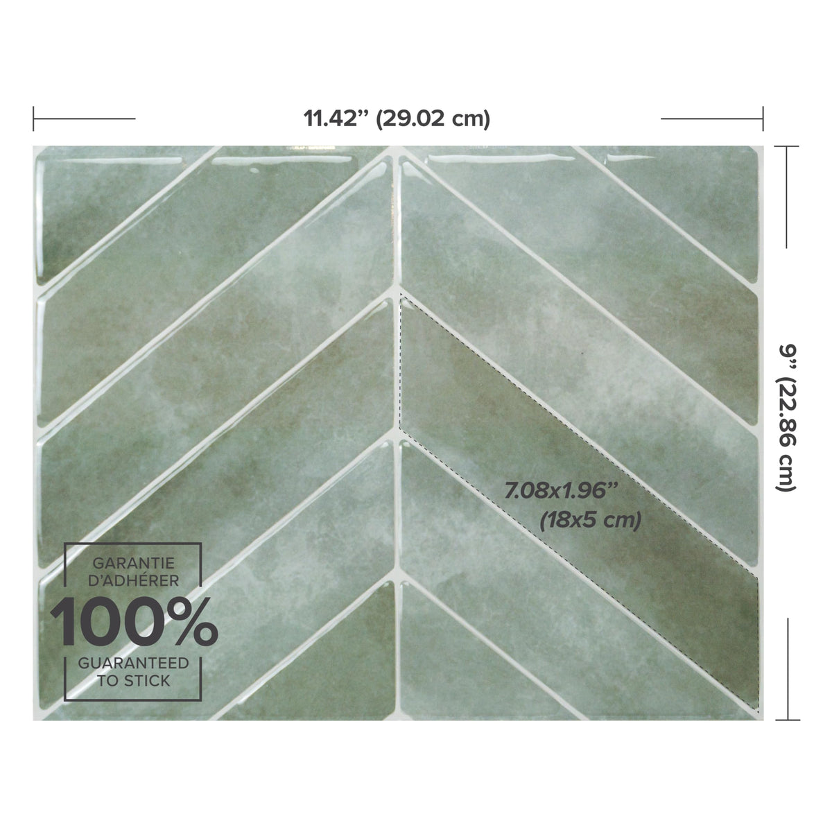 Close-up of Gel-O texture creating depth on tile.