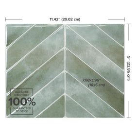 Close-up of Gel-O texture creating depth on tile.