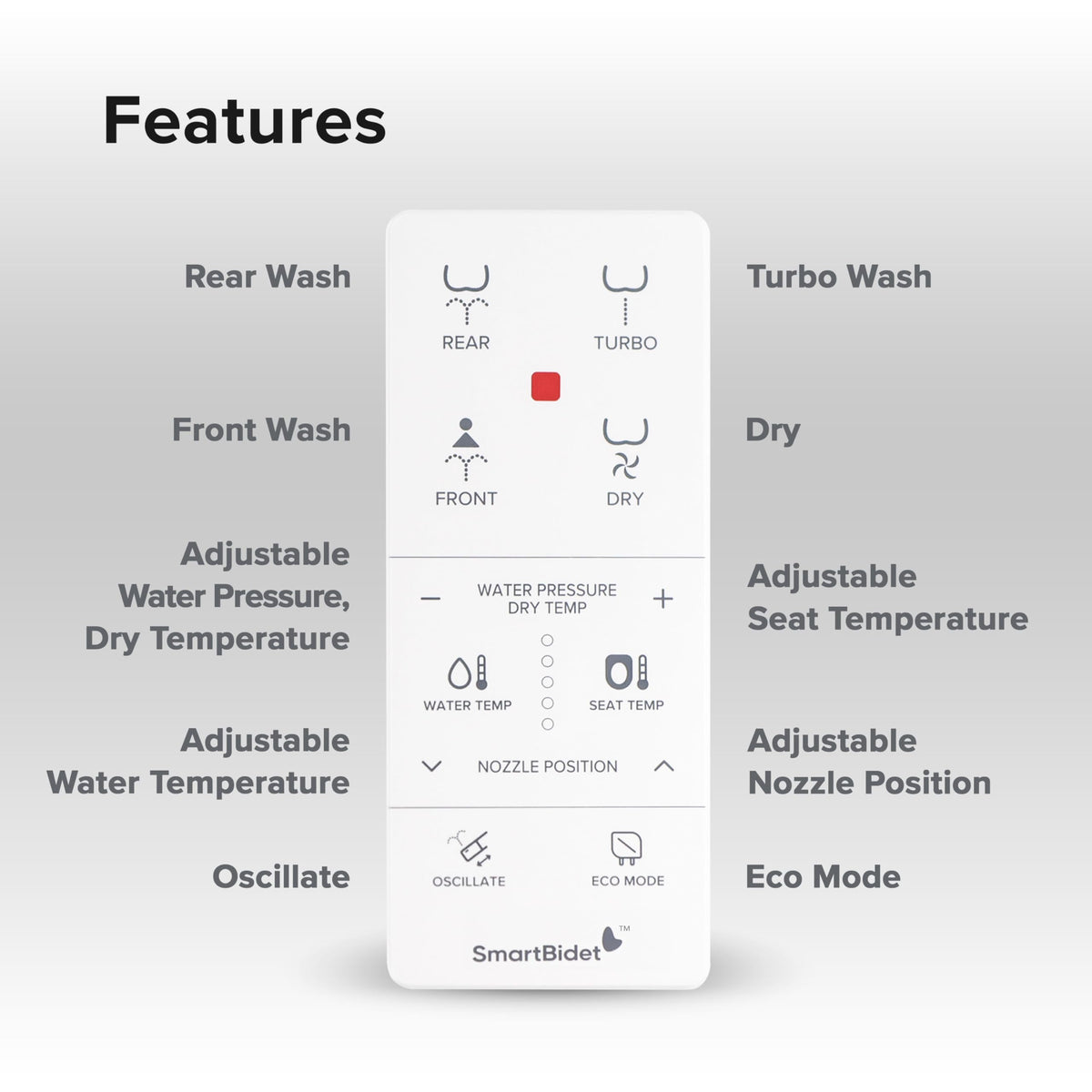 SmartBidet SB-1000 warm water stream for refreshing cleansing sessions.