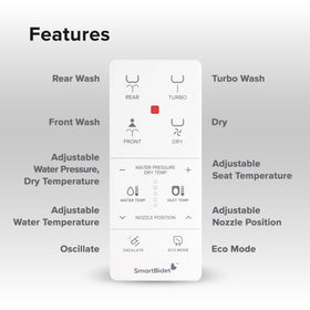 SmartBidet SB-1000 warm water stream for refreshing cleansing sessions.