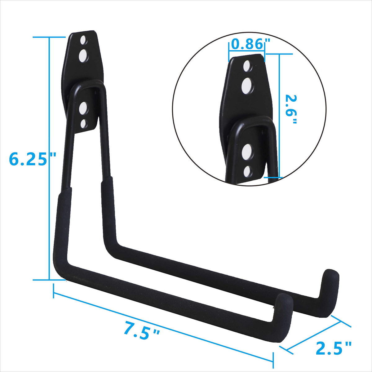 Smartology 7.5-inch double-bar hook close-up showing stable support.