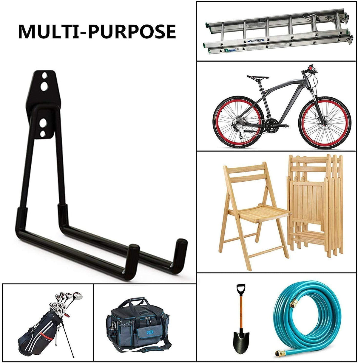 Smartology heavy-duty steel garage hook with anti-slip coating.