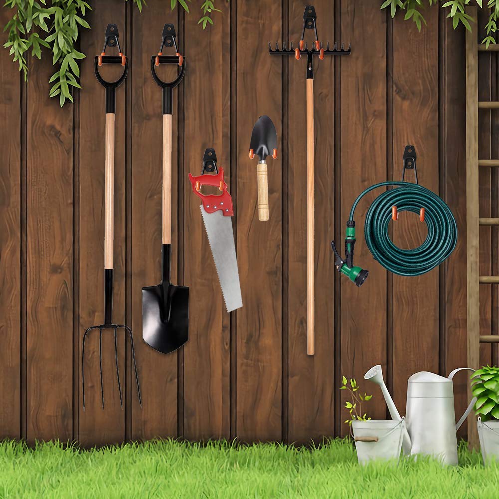 SMARTOLOGY durable orange-coated hooks for weather-resistant storage.