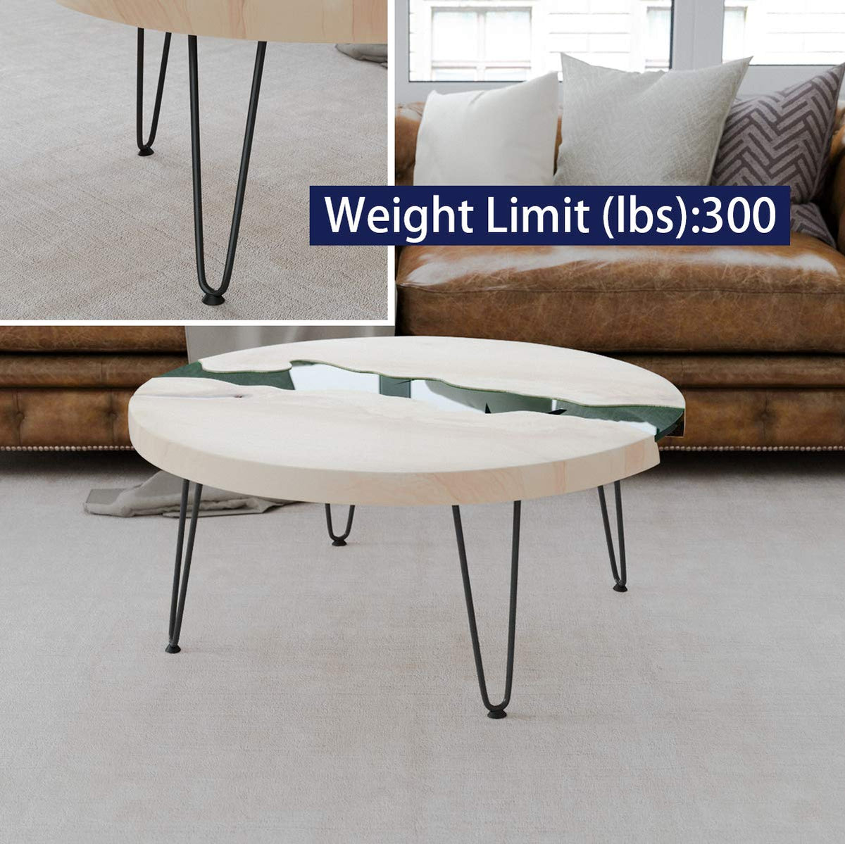 SMARTSTANDARD 12-inch hairpin leg desk corner demonstrates stable support