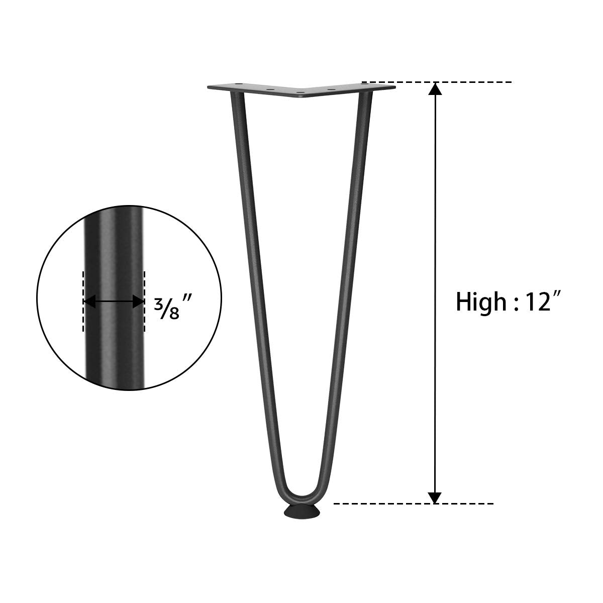 SMARTSTANDARD 12-inch hairpin leg floor protection highlights floor-friendly design