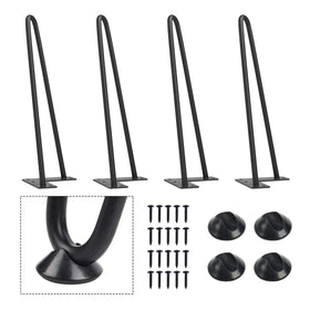SMARTSTANDARD 12-inch hairpin leg front view for a sleek nightstand upgrade