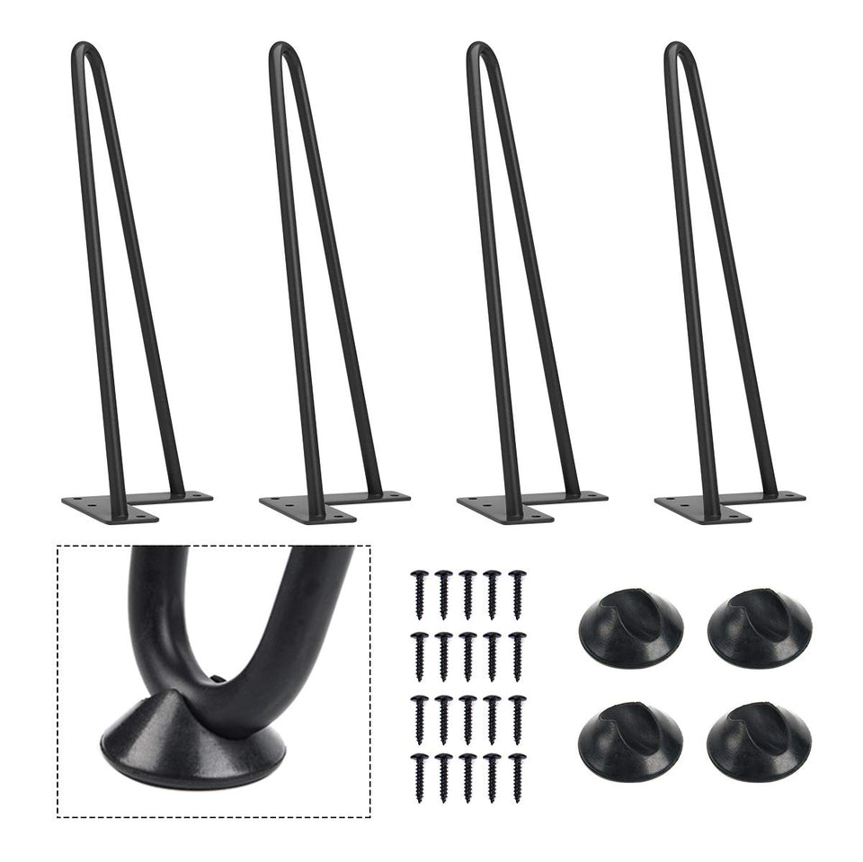 SMARTSTANDARD 12-inch hairpin leg front view for a sleek nightstand upgrade