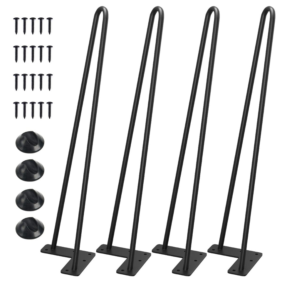 SMARTSTANDARD 18-inch hairpin leg in black satin finish for sturdy support