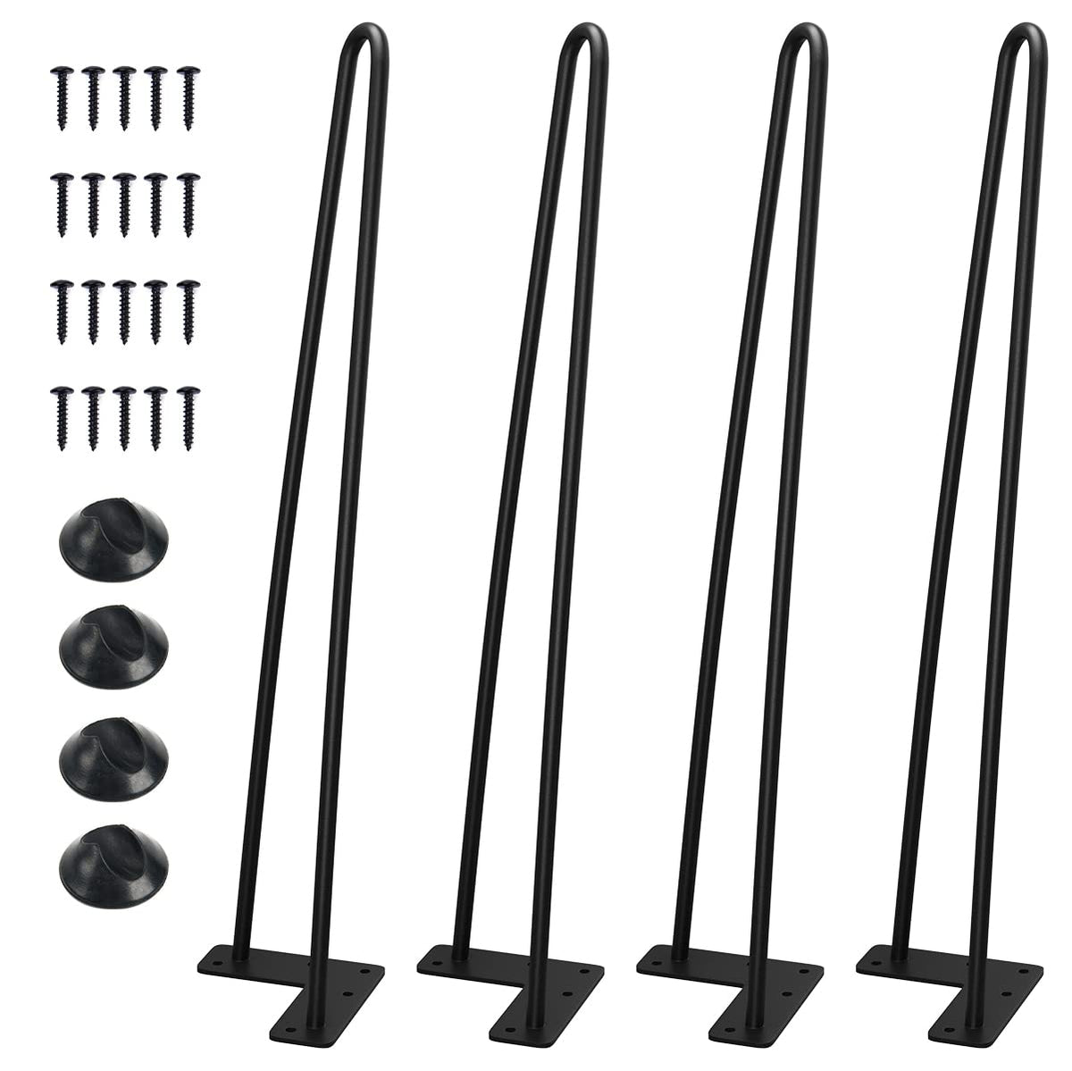 SMARTSTANDARD 20-inch hairpin leg with black finish for durable, stylish tables.