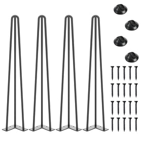 SMARTSTANDARD 28inch hairpin leg close-up showing sturdy steel construction