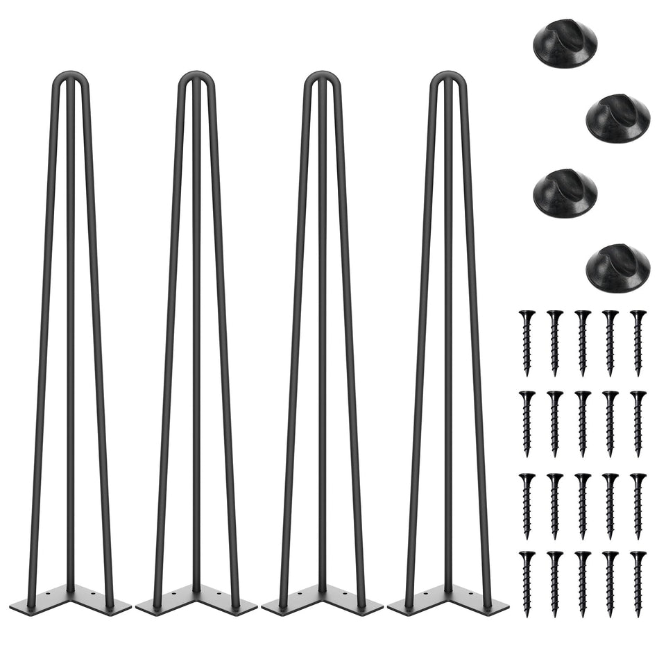 SMARTSTANDARD 28inch hairpin leg close-up showing sturdy steel construction