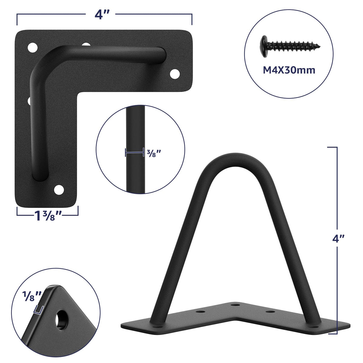 SMARTSTANDARD hairpin leg bottom with rubber floor protector for floor safety