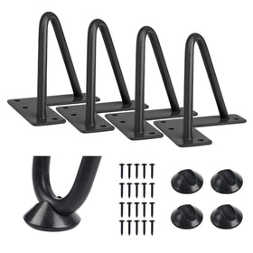 SMARTSTANDARD 4in hairpin leg in satin black for sturdy furniture upgrades
