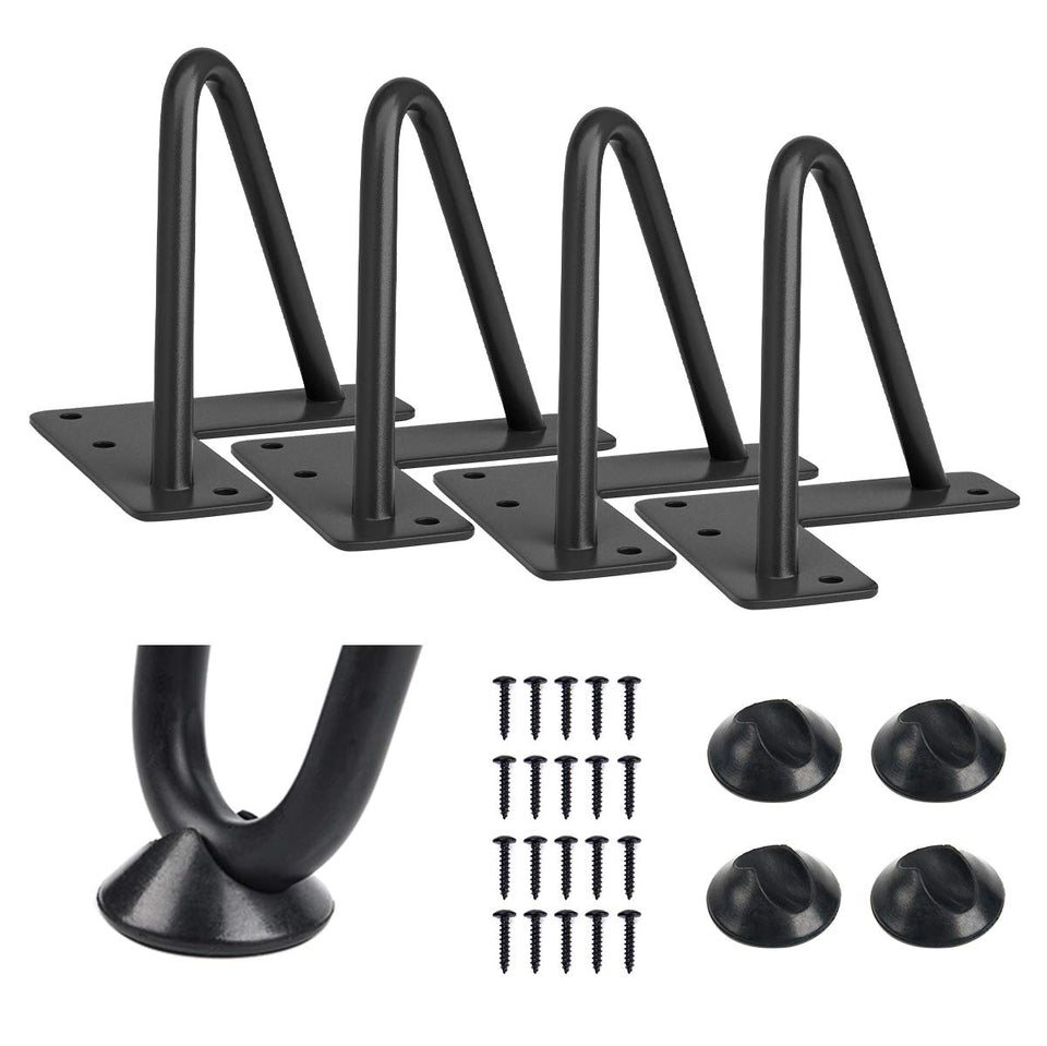SMARTSTANDARD 4in hairpin leg in satin black for sturdy furniture upgrades