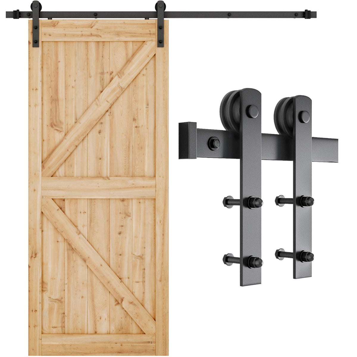 SMARTSTANDARD 6.6ft barn door track for smooth, stable door operation