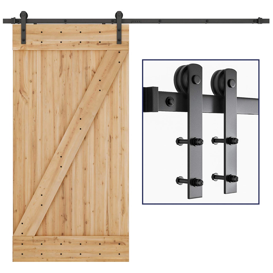 SmartStandard 8ft barn door track rail for smooth, quiet sliding