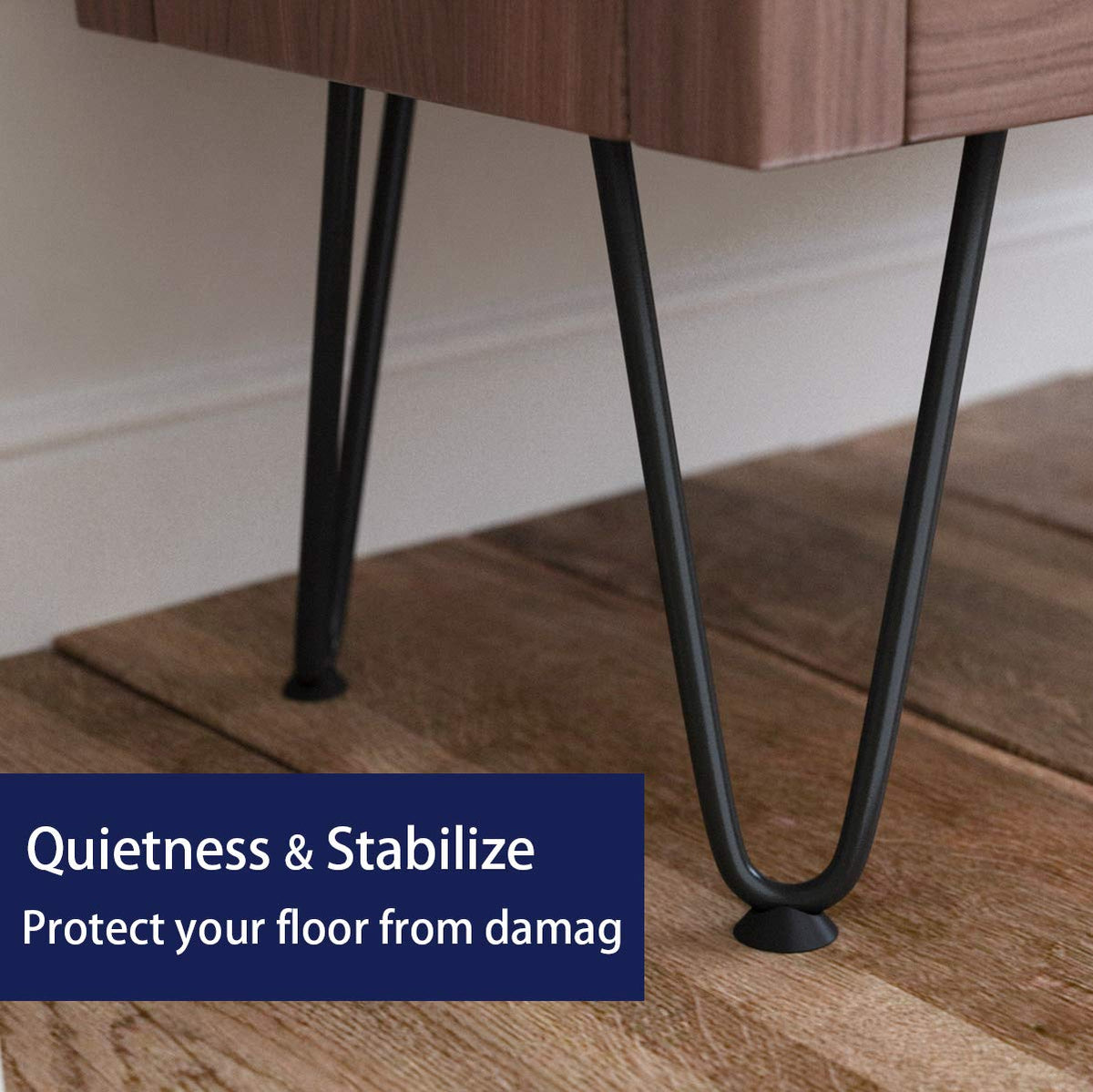 SMARTSTANDARD 8in hairpin leg satin black finish adds industrial elegance.